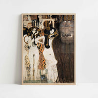 The Beethoven Frieze V (1902) by Gustav Klimt – Art Print - Art print in oak frame