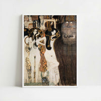 The Beethoven Frieze V (1902) by Gustav Klimt – Art Print - Art print in white frame