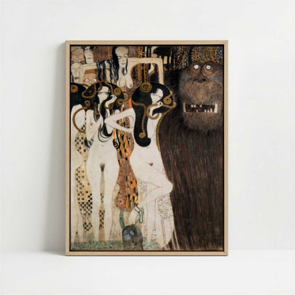 Framed Canvas - Framed canvas in oak color frame