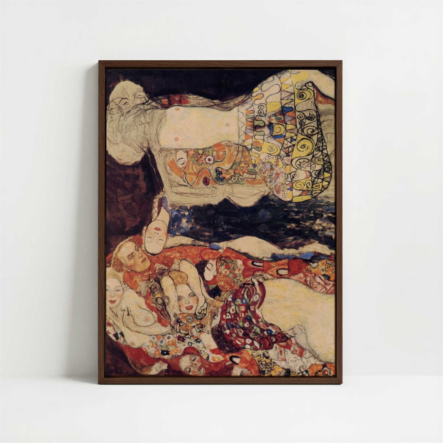 Framed Canvas - Framed canvas in dark wood color frame