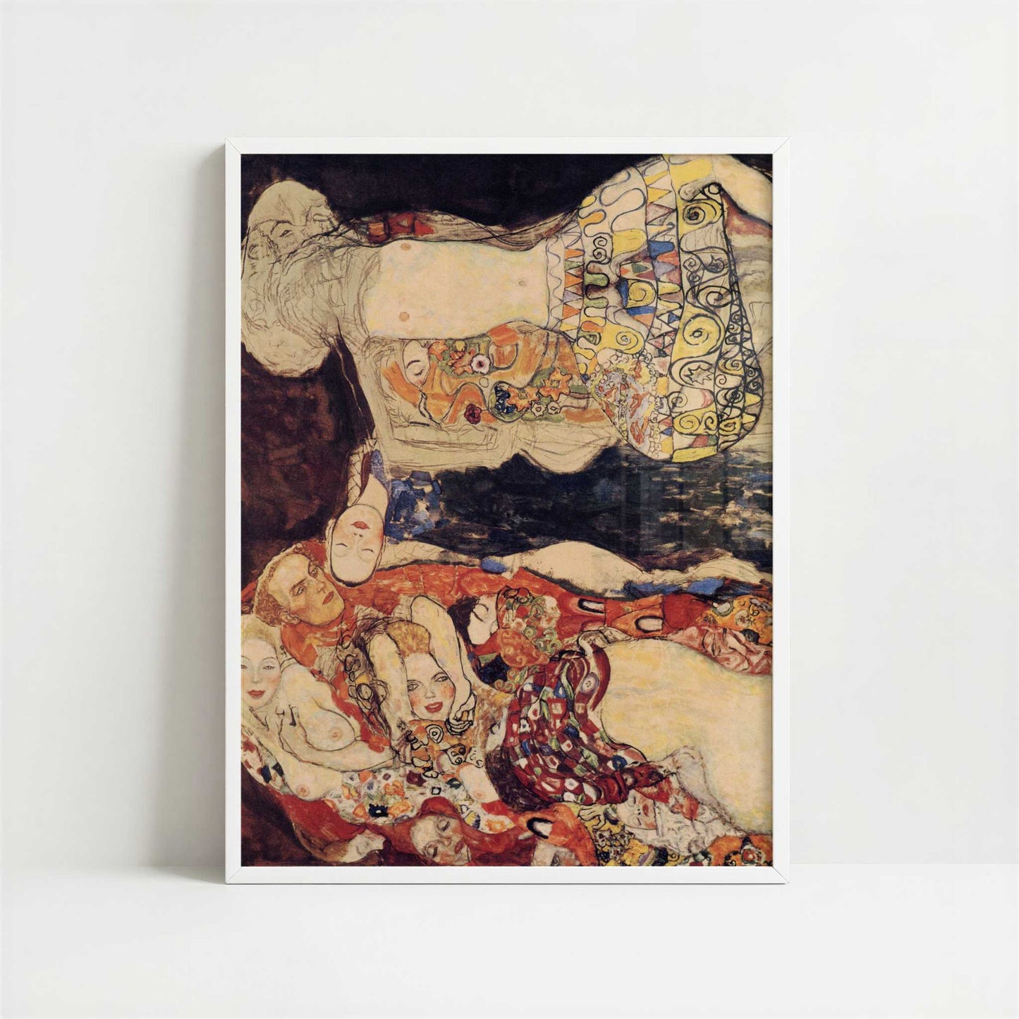 The Bride (1917-18) by Gustav Klimt – Art Print - Art print in white frame