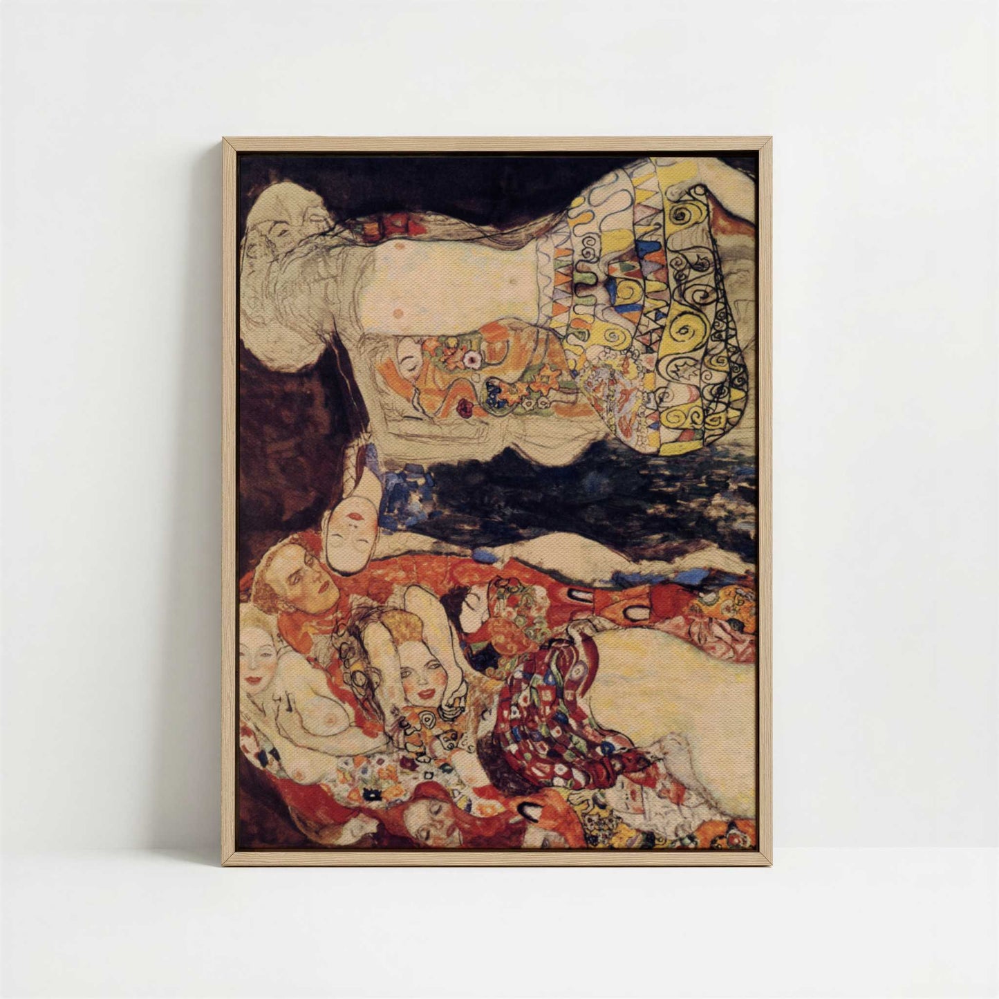 Framed Canvas - Framed canvas in oak color frame
