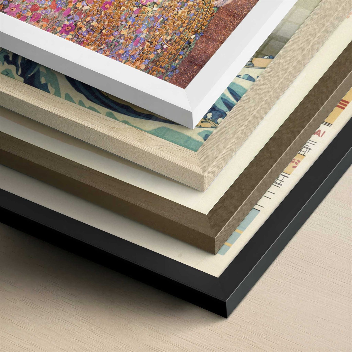 The Kiss (1909) by Gustav Klimt – Art Print - Close-up detail of the different frames