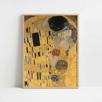 The Kiss (1909) by Gustav Klimt – Art Print - Art print in oak frame