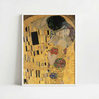 The Kiss (1909) by Gustav Klimt – Art Print - Art print in white frame