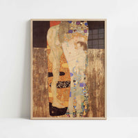The Three Ages of Woman (1905) by Gustav Klimt – Art Print - Art print in oak frame