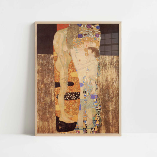 The Three Ages of Woman (1905) by Gustav Klimt – Art Print - Art print in oak frame