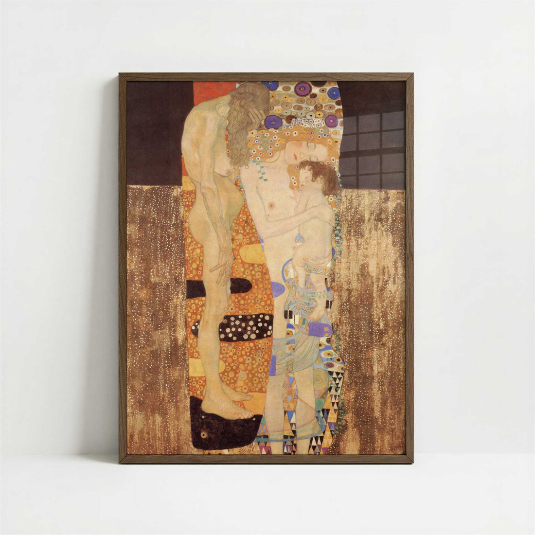 The Three Ages of Woman (1905) by Gustav Klimt – Art Print - Art print in dark wood frame