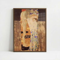 The Three Ages of Woman (1905) by Gustav Klimt – Art Print - Art print in dark wood frame