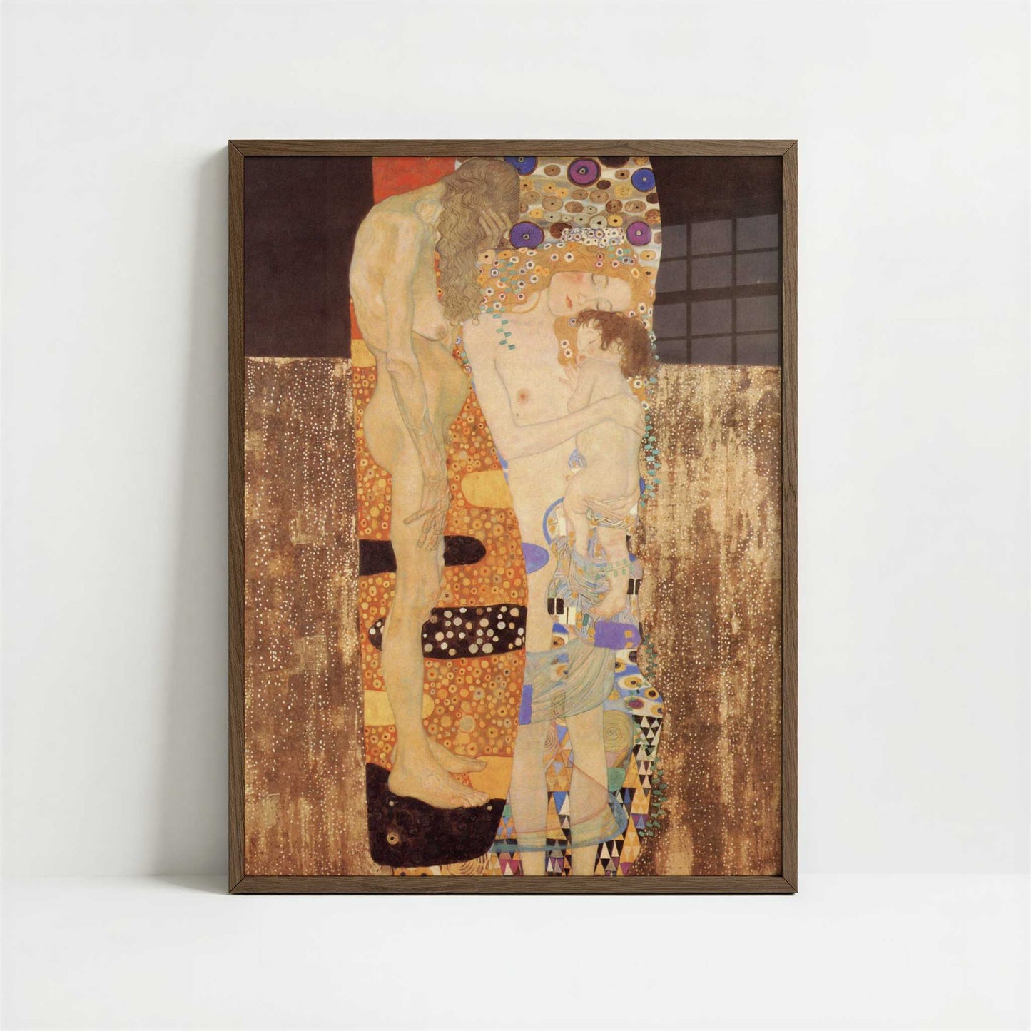 The Three Ages of Woman (1905) by Gustav Klimt – Art Print - Art print in dark wood frame