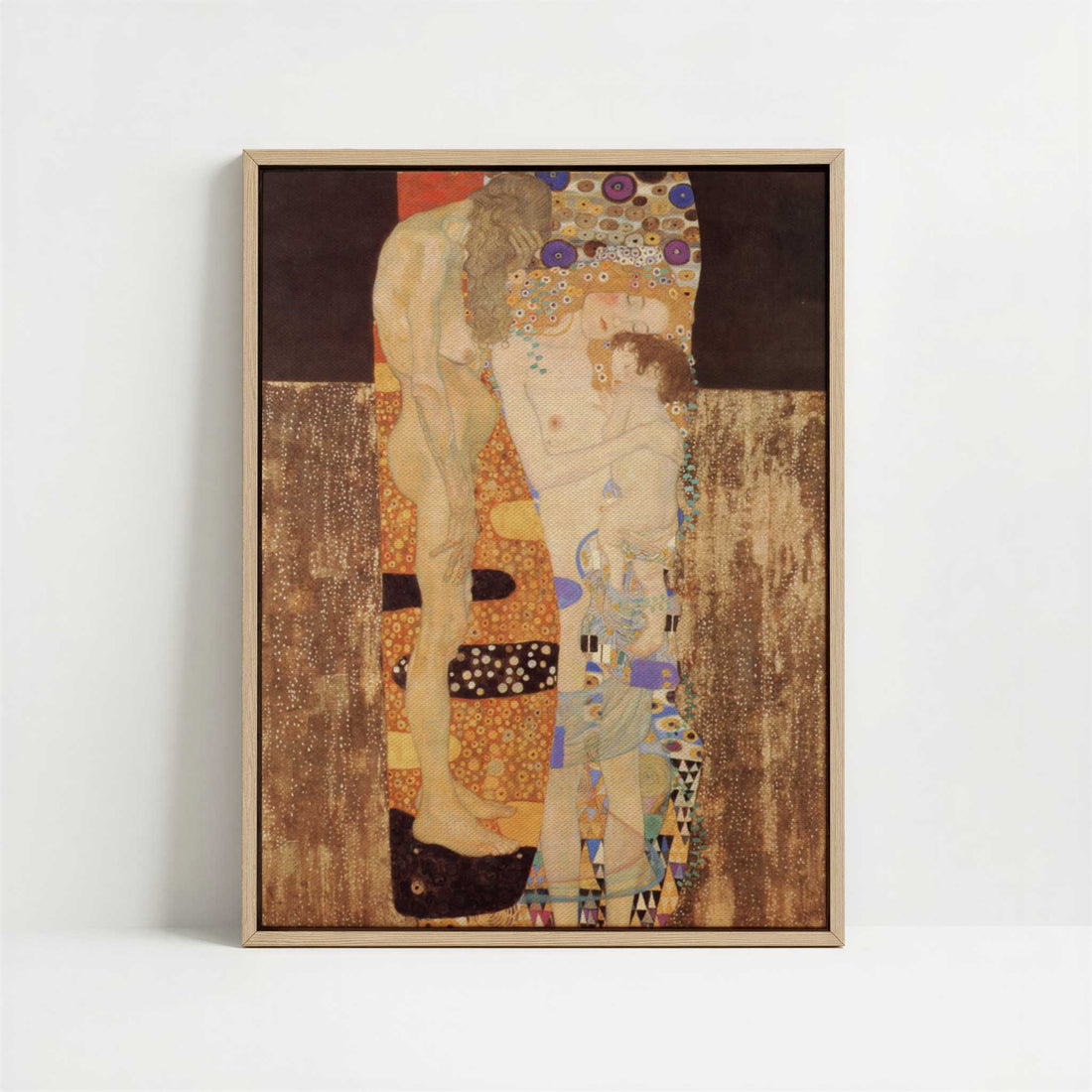 Framed Canvas - Framed canvas in oak color frame