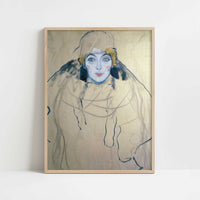 Woman's Head (1918) by Gustav Klimt – Art Print - Art print in oak frame