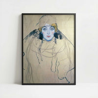 Woman's Head (1918) by Gustav Klimt – Art Print - Art print in black frame