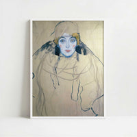 Woman's Head (1918) by Gustav Klimt – Art Print - Art print in white frame
