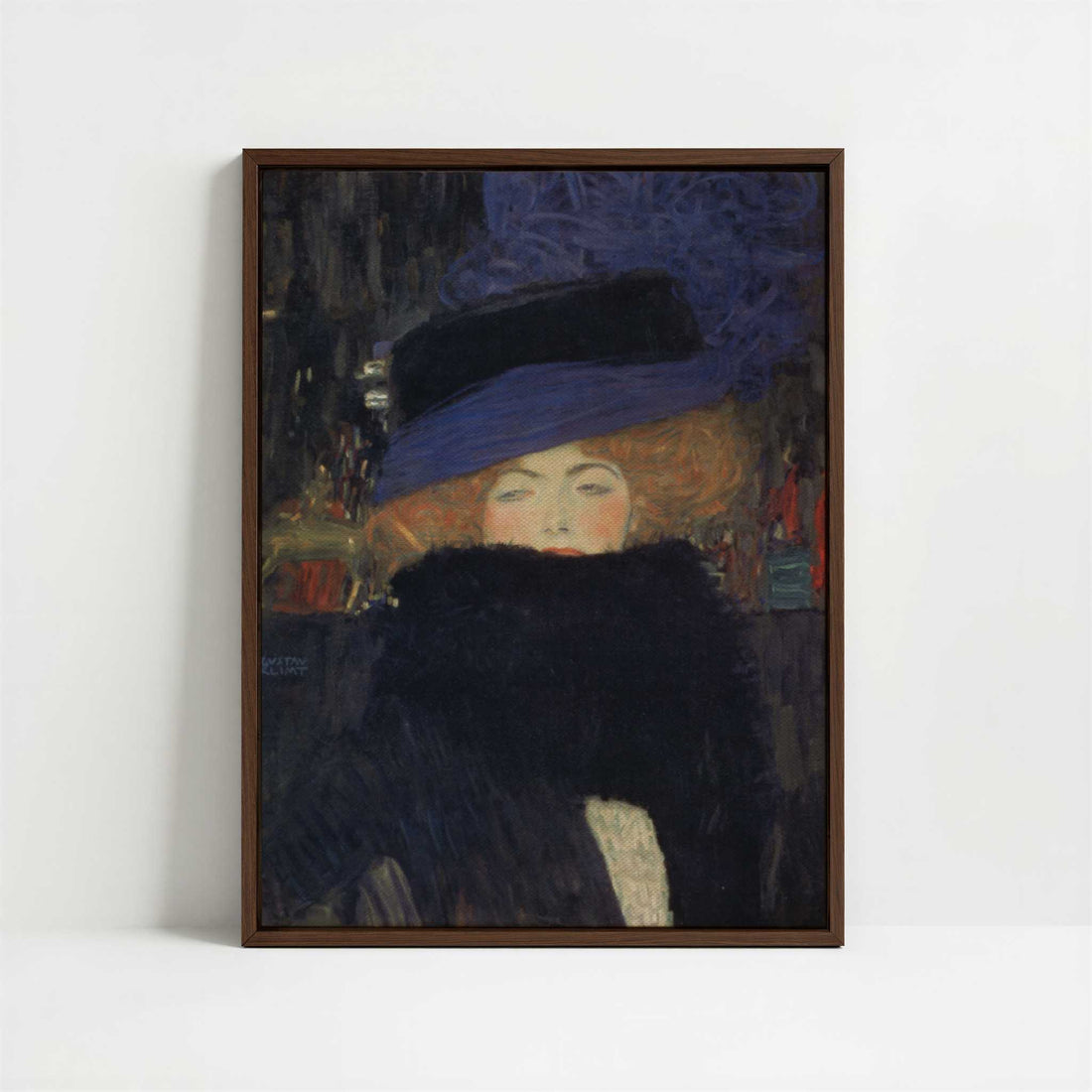 Framed Canvas - Framed canvas in dark wood color frame