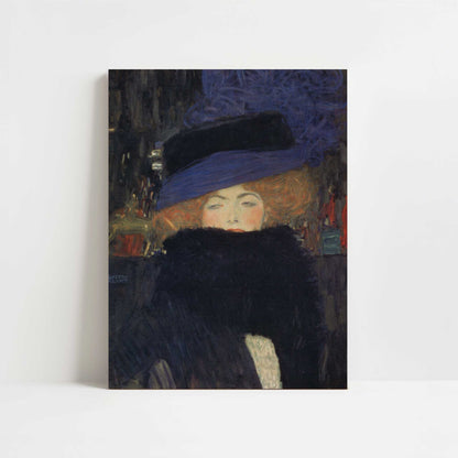 Woman with Hat & Feather Boa (1909) by Gustav Klimt – Art Print - Unframed art print