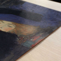 Woman with Hat & Feather Boa (1909) by Gustav Klimt – Art Print - Close-up detail of the art print