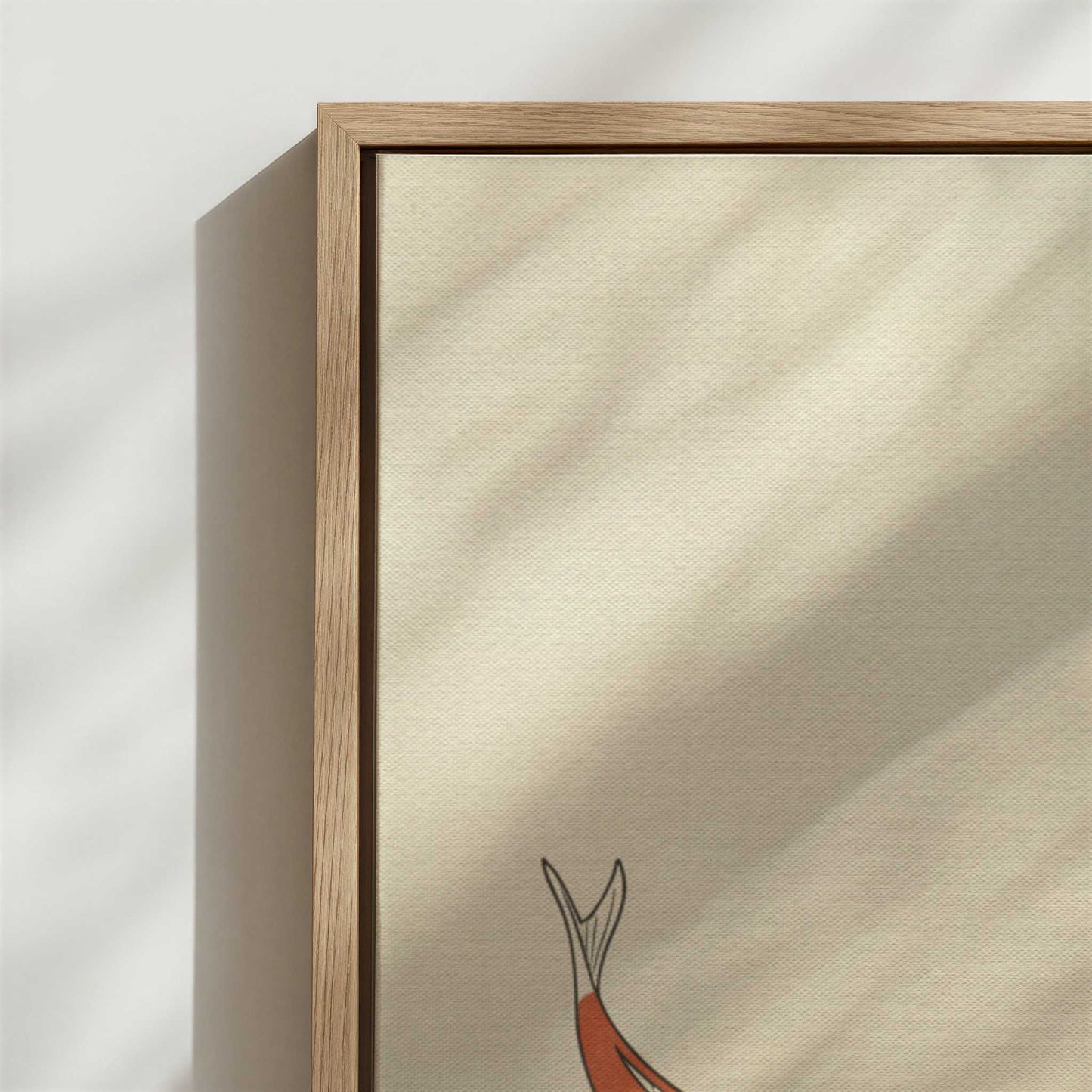 Framed Canvas - Close-up detail and texture of the framed canvas