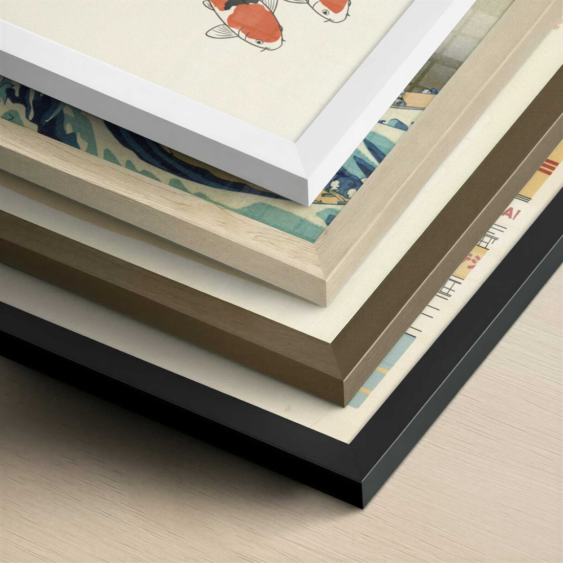 Koi in Still Water - Art Print - Close-up detail of the different frames