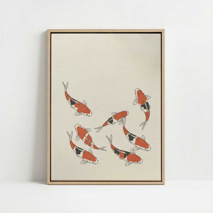 Framed Canvas - Framed canvas in oak color frame