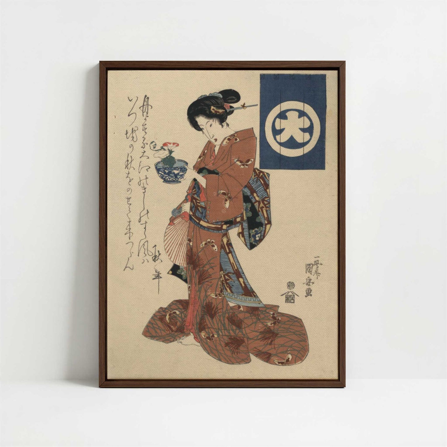 Framed Canvas - Framed canvas in dark wood color frame