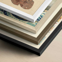 Beauty Carrying Morning Glory in a Basin (1818–1830) by Utagawa Kuniyasu – Art Print - Close-up detail of the different frames