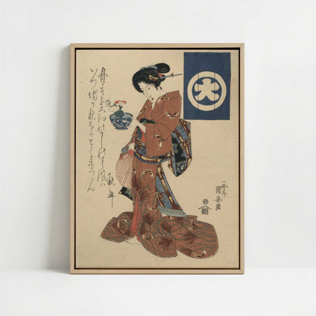 Framed Canvas - Framed canvas in oak color frame