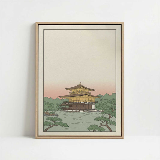 Framed Canvas - Framed canvas in oak color frame