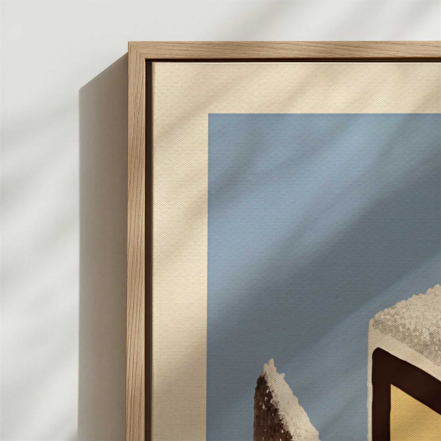 Framed Canvas - Close-up detail and texture of the framed canvas