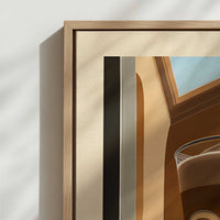 Framed Canvas - Close-up detail and texture of the framed canvas