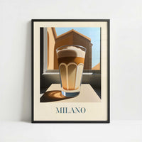Latte macchiato from Milan, Italy - Art Print - Art print in black frame