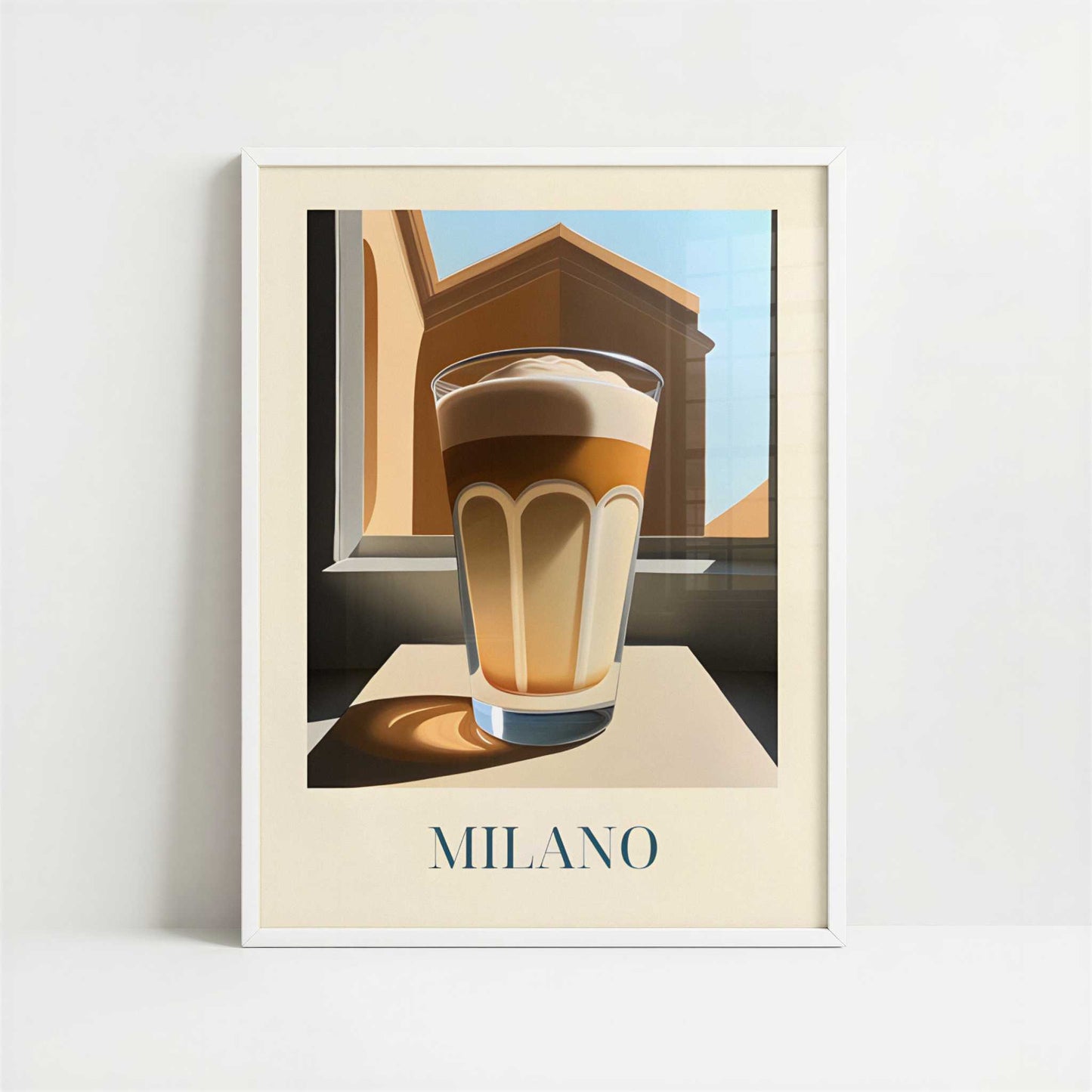 Latte macchiato from Milan, Italy - Art Print - Art print in white frame