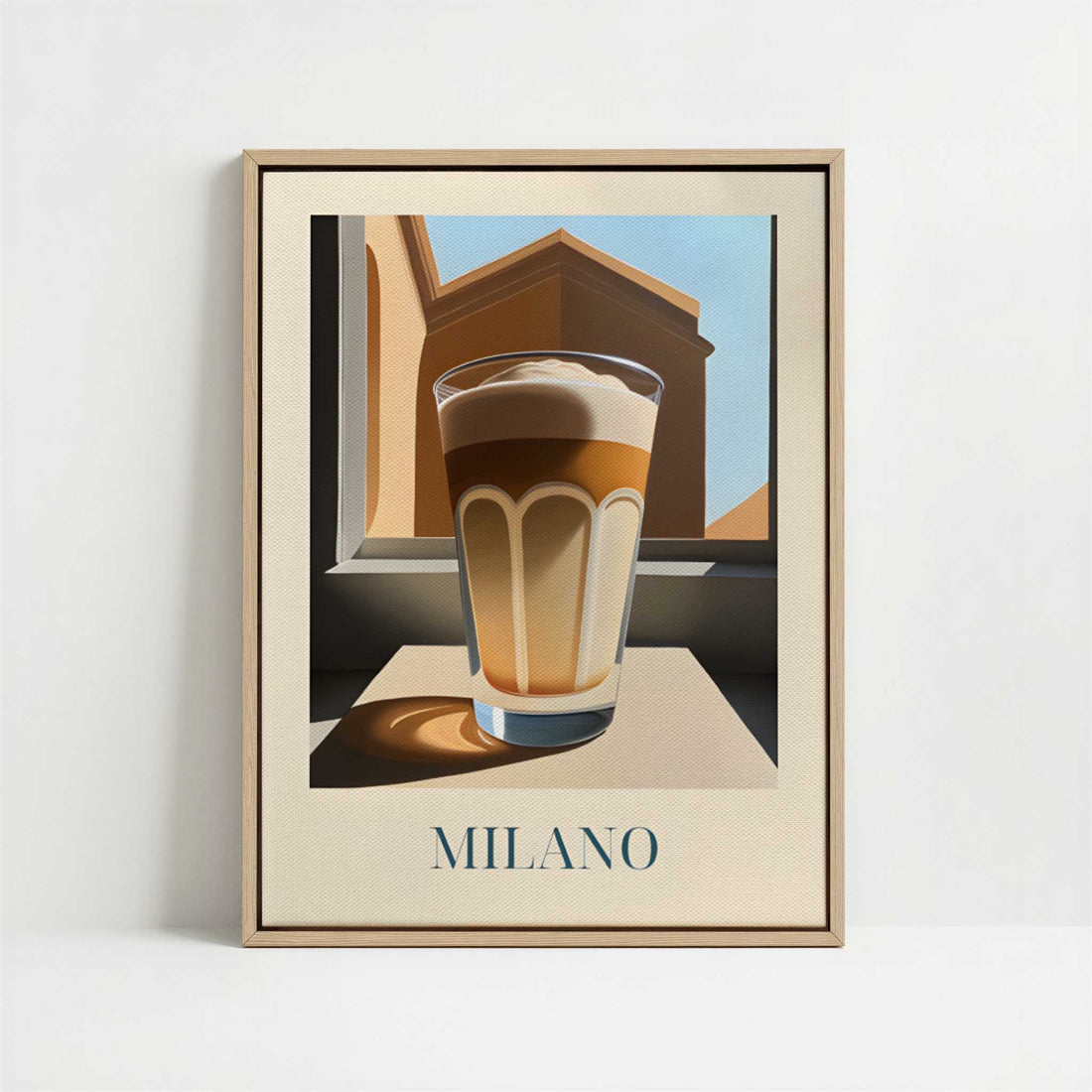 Framed Canvas - Framed canvas in oak color frame