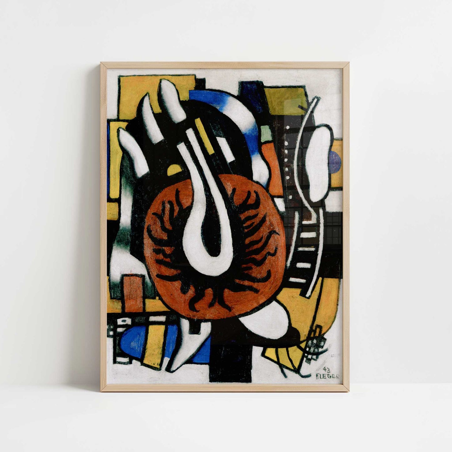 The Red Disc (1943) by Fernand Léger – Art Print - Art print in oak frame