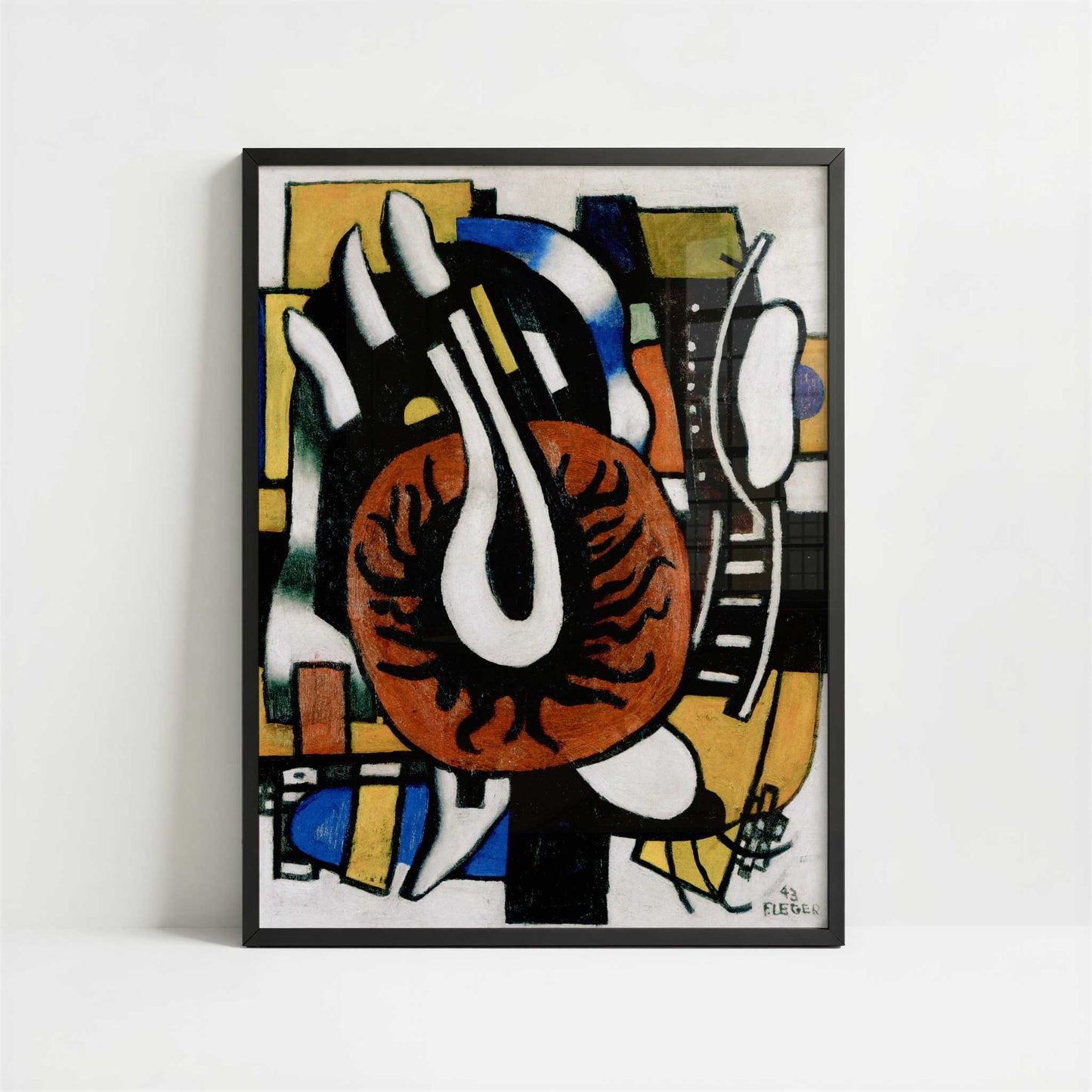 The Red Disc (1943) by Fernand Léger – Art Print - Art print in black frame