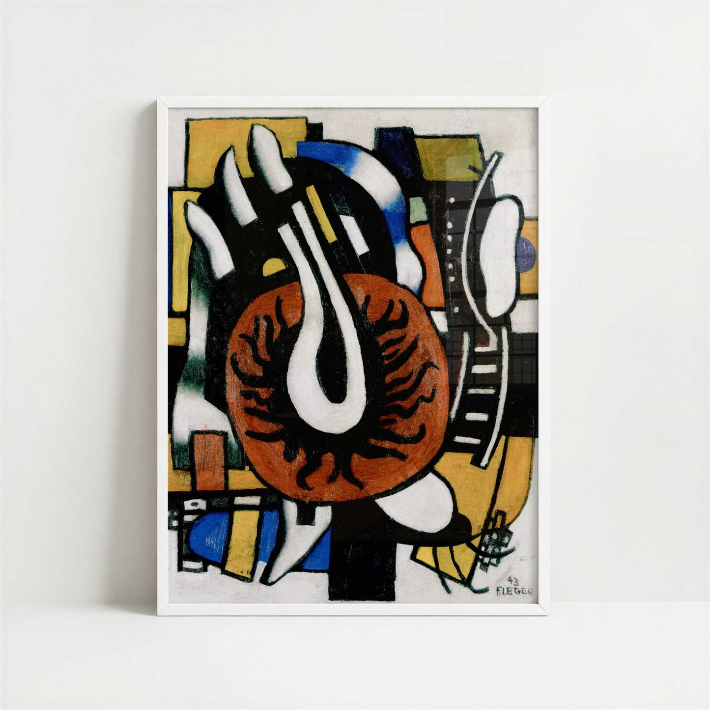 The Red Disc (1943) by Fernand Léger – Art Print - Art print in white frame