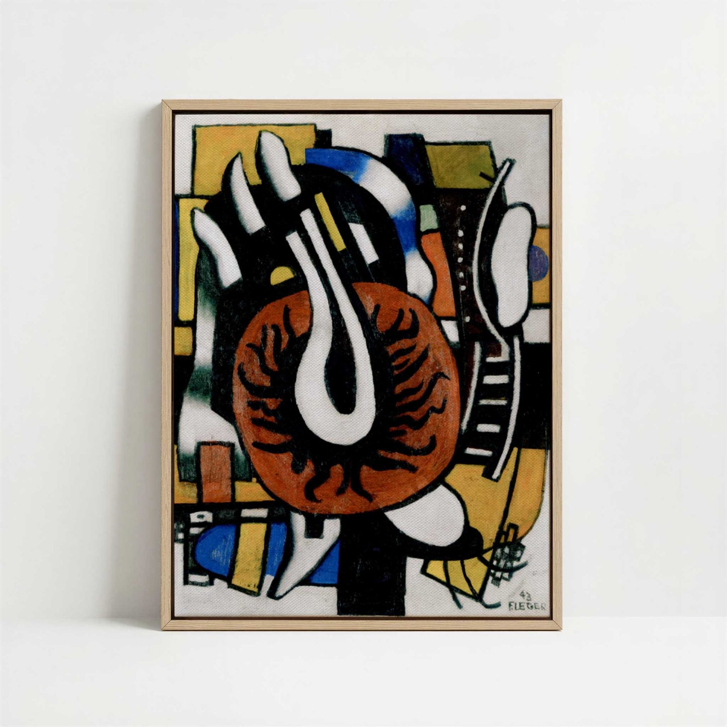 Framed Canvas - Framed canvas in oak color frame