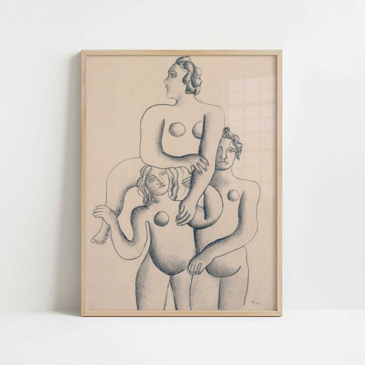 Acrobats (1932) by Fernand Léger – Art Print - Art print in oak frame