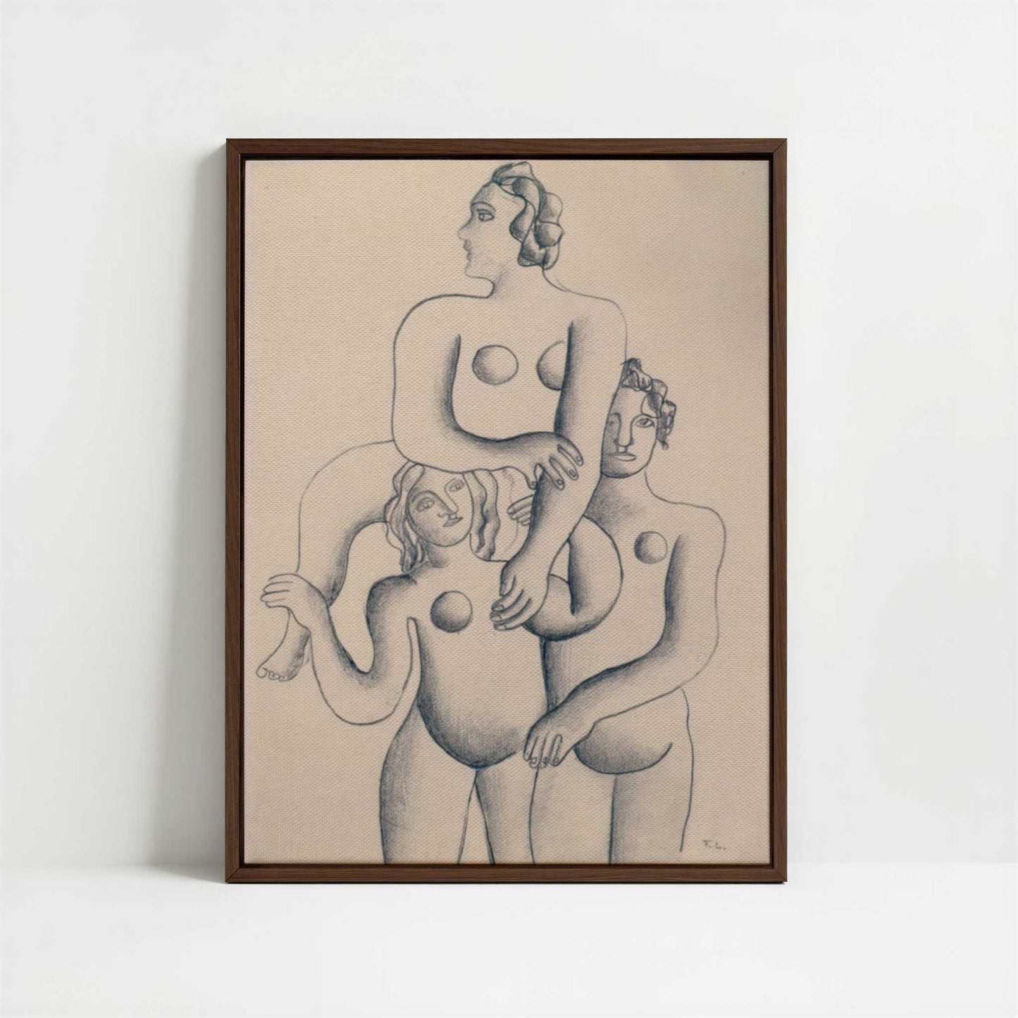 Framed Canvas - Framed canvas in dark wood color frame