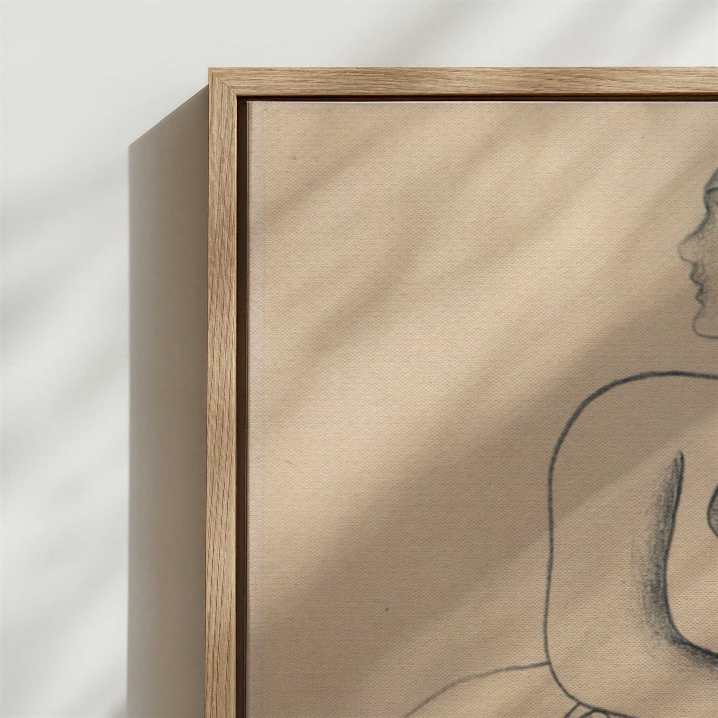 Framed Canvas - Close-up detail and texture of the framed canvas