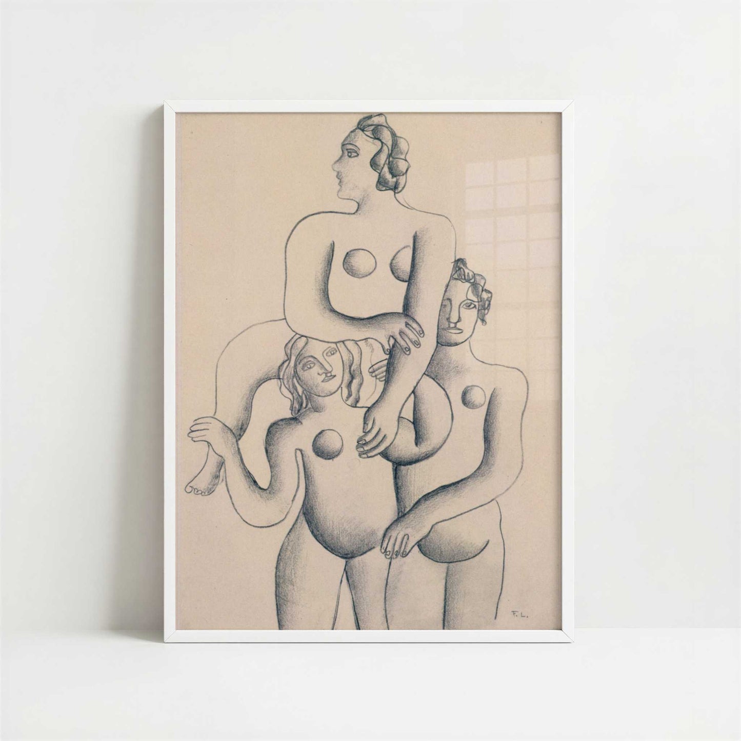 Acrobats (1932) by Fernand Léger – Art Print - Art print in white frame