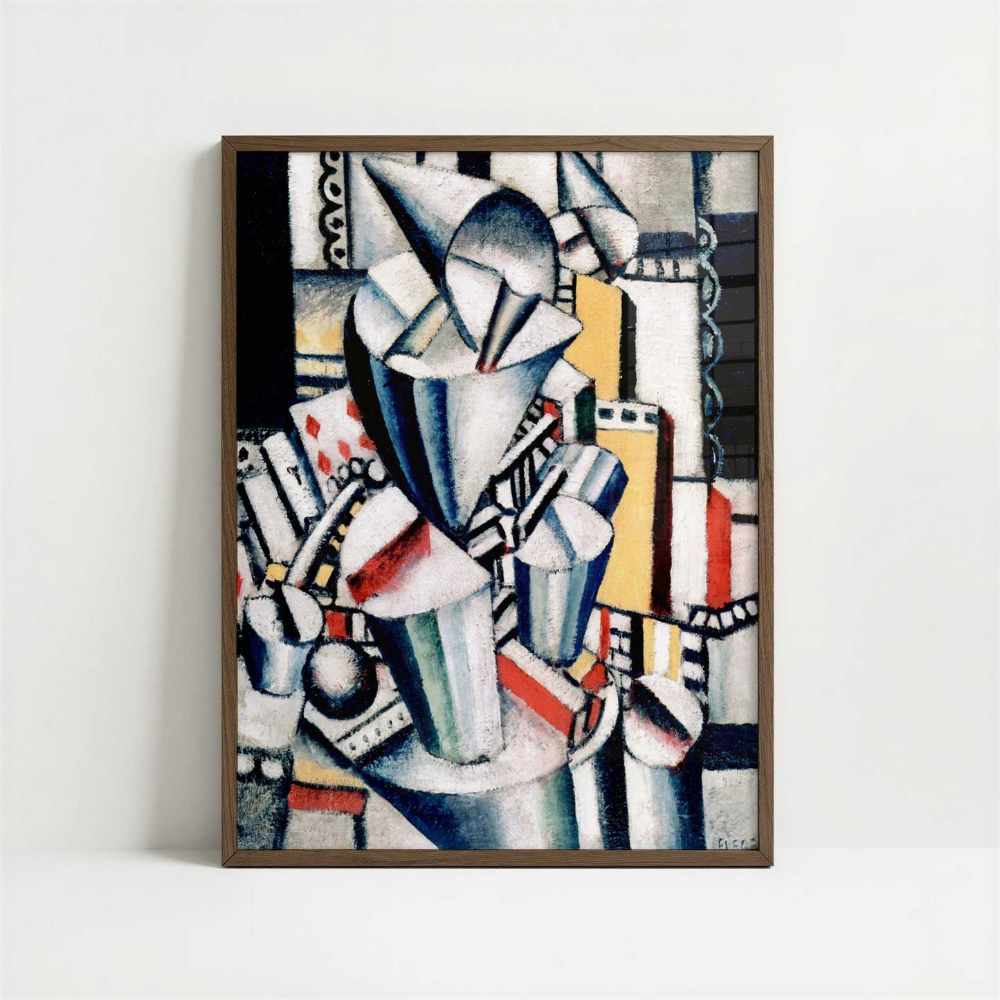 Clown (1918) by Fernand Léger – Art Print - Art print in dark wood frame