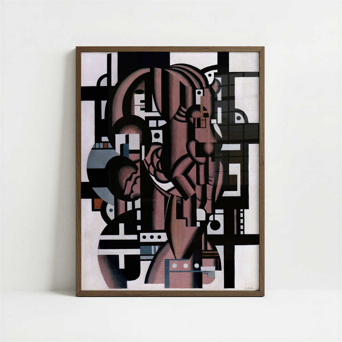 Composition (1923–27) by Fernand Léger – Art Print - Art print in dark wood frame