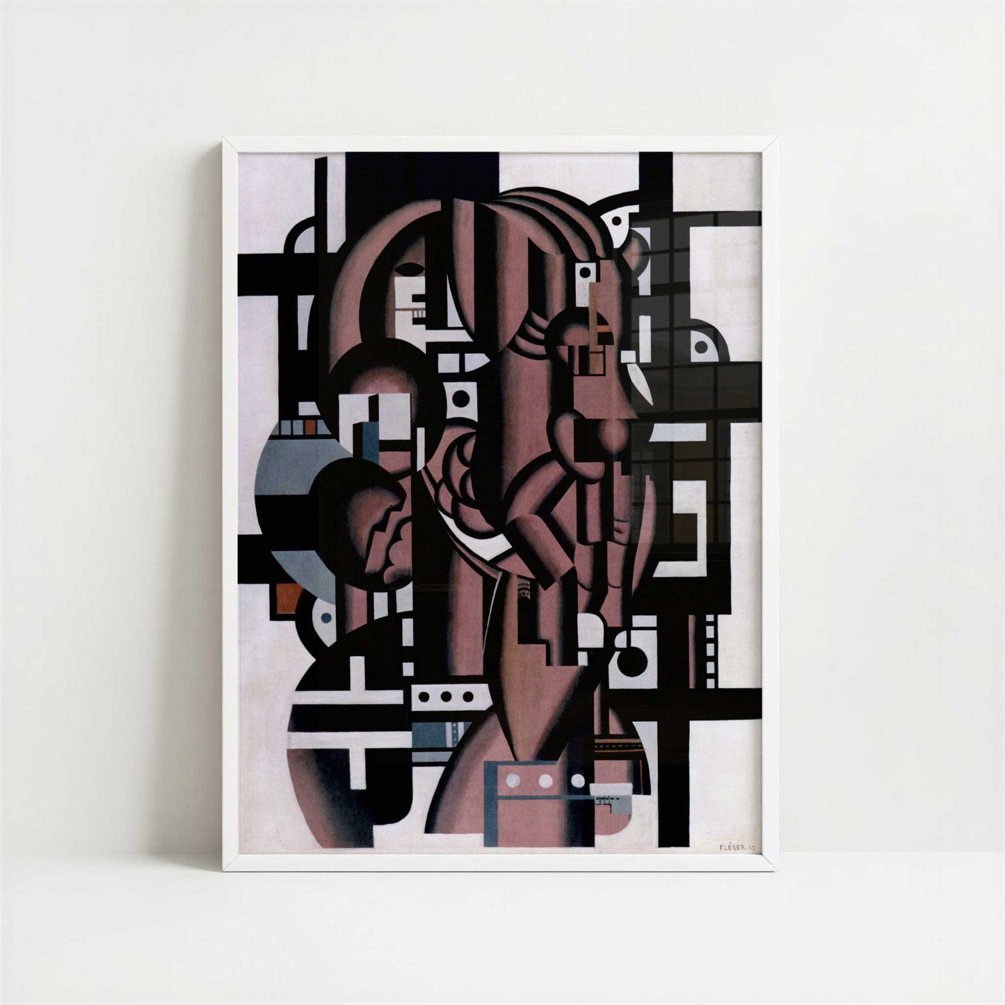 Composition (1923–27) by Fernand Léger – Art Print - Art print in white frame