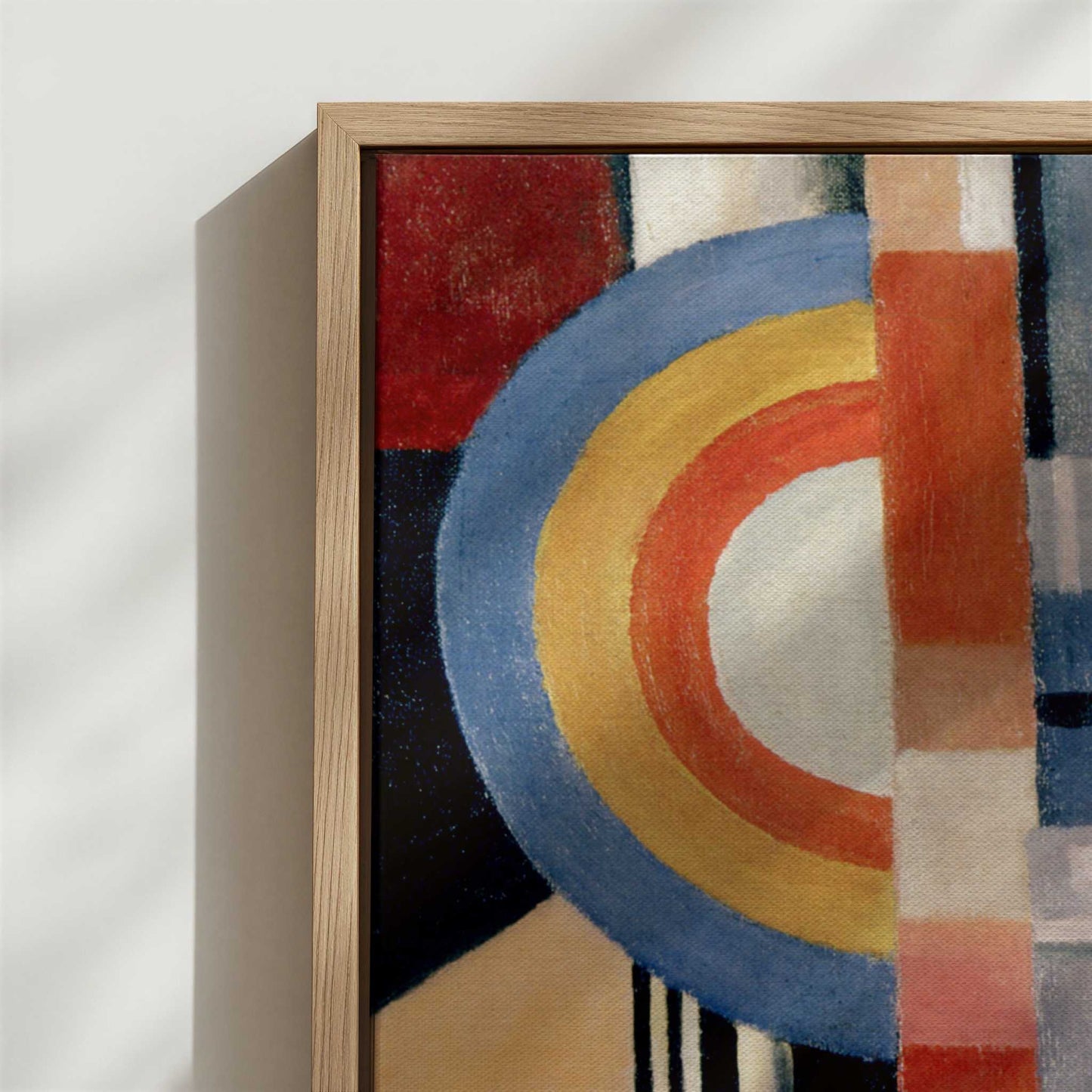 Framed Canvas - Close-up detail and texture of the framed canvas