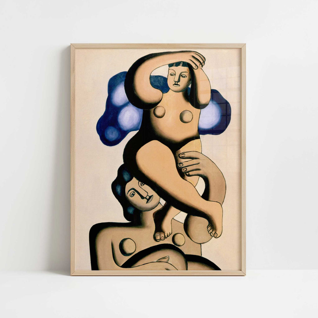 Composition with Two Parrots (1937) by Fernand Léger – Art Print - Art print in oak frame