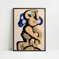 Composition with Two Parrots (1937) by Fernand Léger – Art Print - Art print in black frame