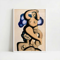 Composition with Two Parrots (1937) by Fernand Léger – Art Print - Art print in white frame