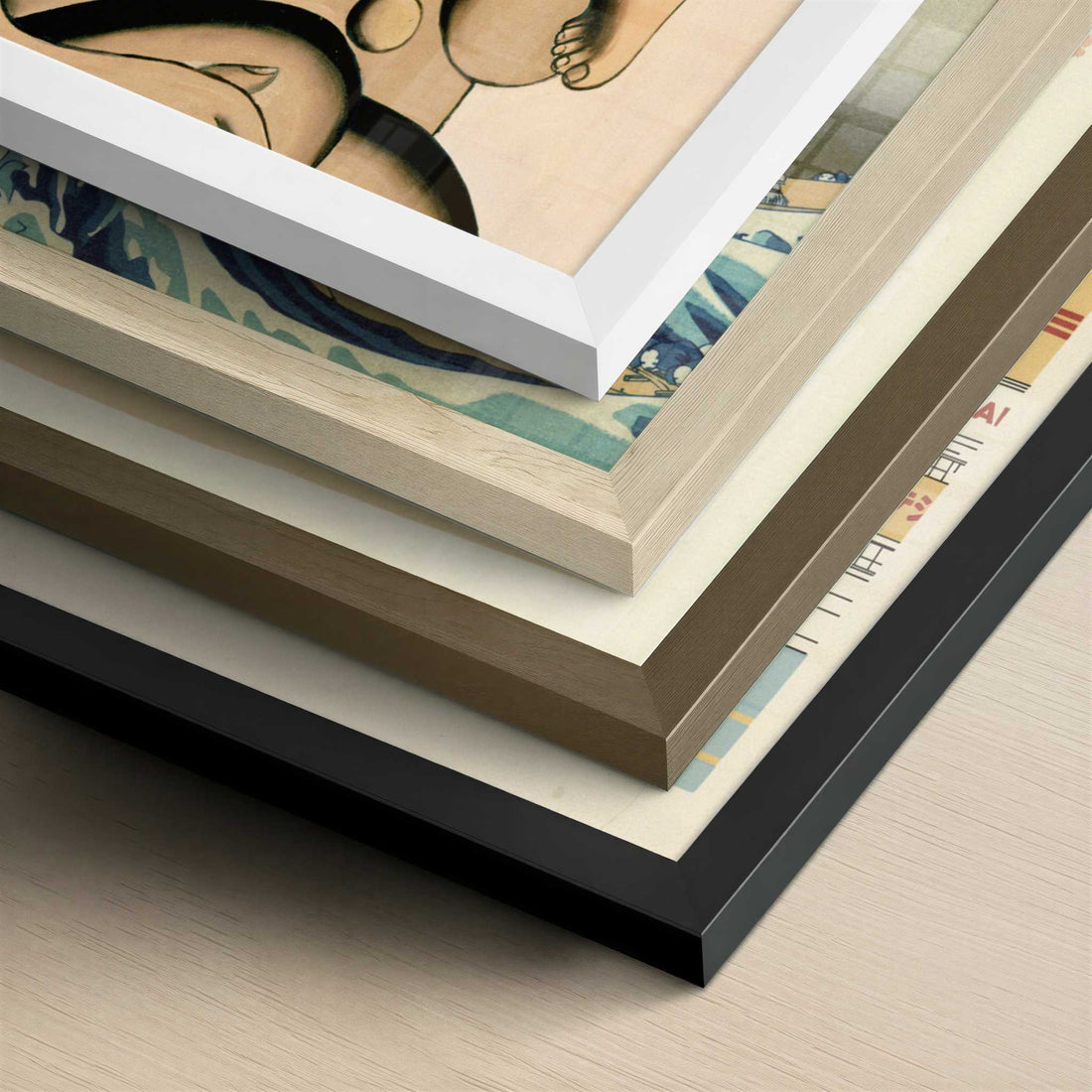 Composition with Two Parrots (1937) by Fernand Léger – Art Print - Close-up detail of the different frames