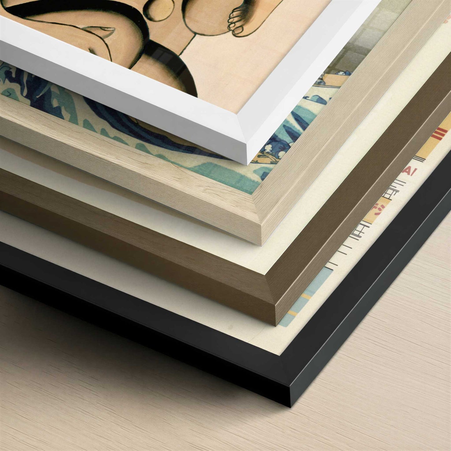 Composition with Two Parrots (1937) by Fernand Léger – Art Print - Close-up detail of the different frames